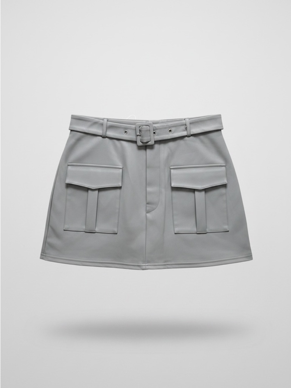 HALARA Gray  Mini Skort with Belted Waist and Cargo Pockets